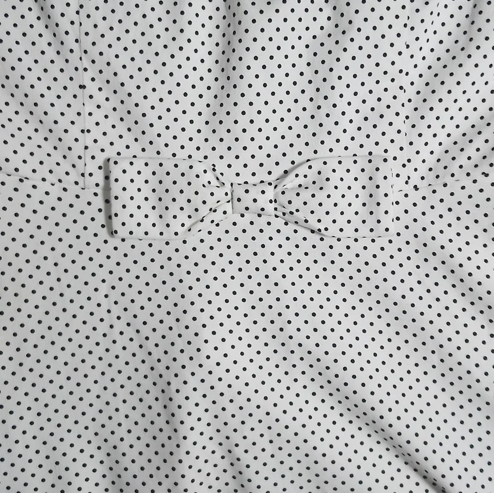1950s Inspired Swing Dress Collectif Mainline Bertha White-Mini Black Polka Dots - Picture 2 of 7